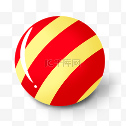红黄色沙滩皮球