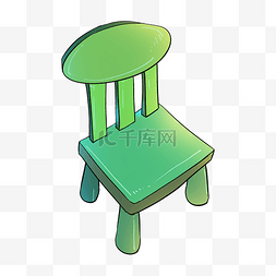 卡通绿色儿童椅插图
