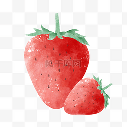夏日水彩水果草莓