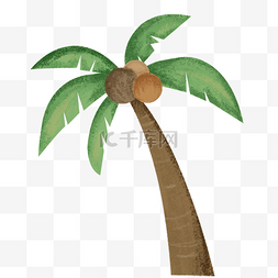 卡通椰子树图片_绿色卡通椰子树