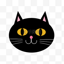 猫头图片_可爱动物黑色猫头