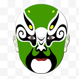 京剧绿色面具