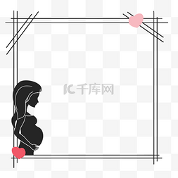 母亲节怀孕母亲手绘边框