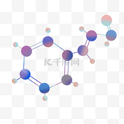 紫色插画图片_化学分子结构图插画
