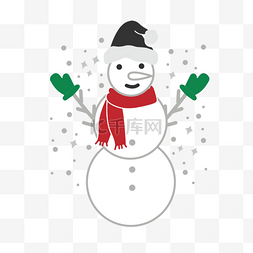 围巾装饰图片_svg卡通红色围巾圣诞雪人