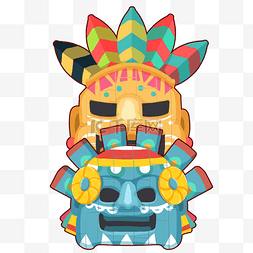 远古玛雅文明特色民族面具