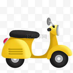 摩托车简图图片_黄色电动车