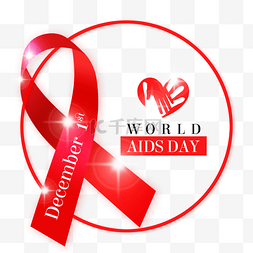 红色world aids day闪光图案
