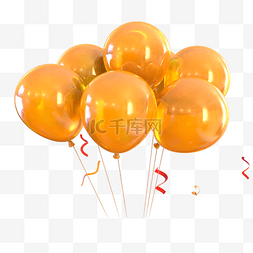 橘色气球图片_节庆装饰橘色气球