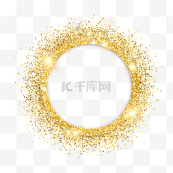 圆框图片_金色glitter闪耀圆形边框