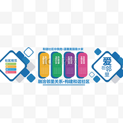 墙创意图片_简约社区文化活动主题文化墙创意