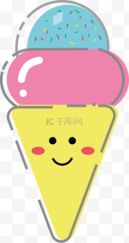 mbe风格卡通装饰冰淇淋图标