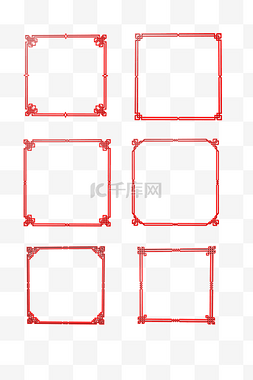 中国风复古喜庆图片_C4D春节红色中国风边框