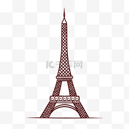 法国巴黎埃菲尔铁塔线稿