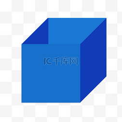 正方形立体方块图片_立体蓝色方块