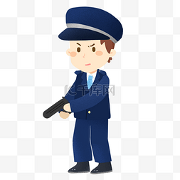 新公安警徽图片_拿着枪的警察免抠PNG素材