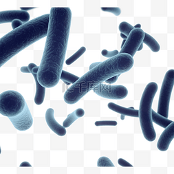 蓝色放射状底纹图片_条状微生物3d元素