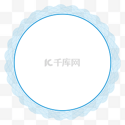 中国风中式蓝色云纹圆形边框