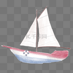 可爱白色水彩小帆船