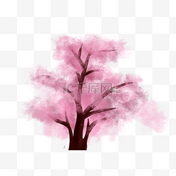春天粉色樱花树装饰PNG免费下载