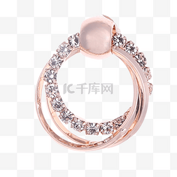 圆形金属钻石耳环