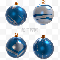 蓝色派对圣诞装饰球