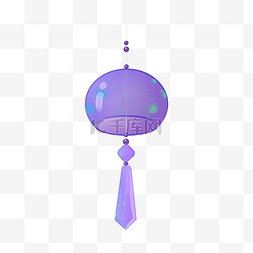 紫色水晶风铃PNG素材