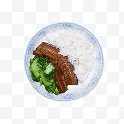 米饭图片_盖浇饭油菜把子肉米饭