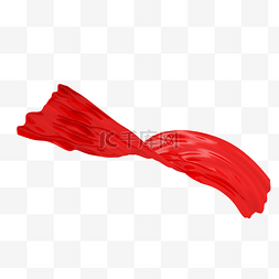 3.8红色图片_C4D中国红色丝带立体装饰