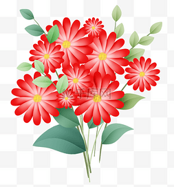 红色立体菊花