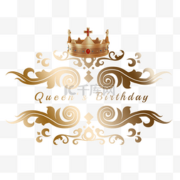 皇冠女王的生日复古边框元素