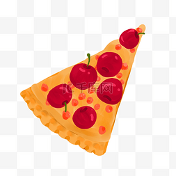 美味水果披萨插画