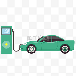 车图片_绿色新能源车