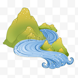 河流logo图片_河流山水手绘