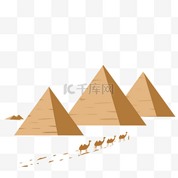 卡通装饰免扣图片_沙漠金字塔骆驼装饰免扣素材