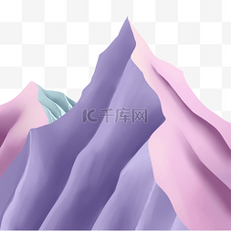 紫色山图片_紫色山峦山峰扁平