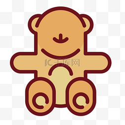 小熊玩具矢量图片_彩色婴儿小玩具小熊图标矢量UI素
