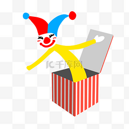 小丑盒子图片_愚人节小丑盒子
