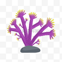卡通海底珊瑚水草