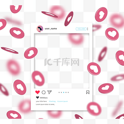 爱心ui图片_红色爱心立体图标instagram社交照片