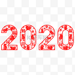 红色中国风鼠年图片_2020鼠年镂空剪纸