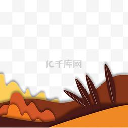 旅游沙漠剪纸边框