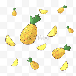 菠萝底纹png图片_手绘菠萝底纹