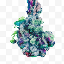 彩色渐变烟雾图片_彩色紫绿烟雾水溶蘑菇云装饰