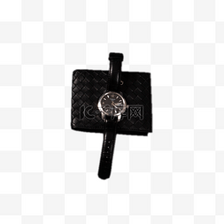 表图片_男士黑色皮夹和手表png素材
