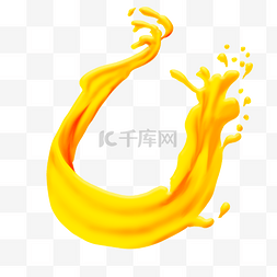u18海报图片_溅起的黄色果汁插画