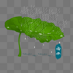 雨水节气下雨绿植
