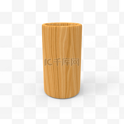 c4d花瓶木头正视图