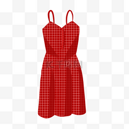 女士连衣裙图片_女士红色连衣裙插画