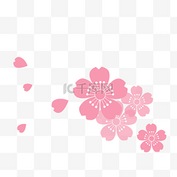 粉色花瓣卡通png图片_粉色樱花装饰素材下载